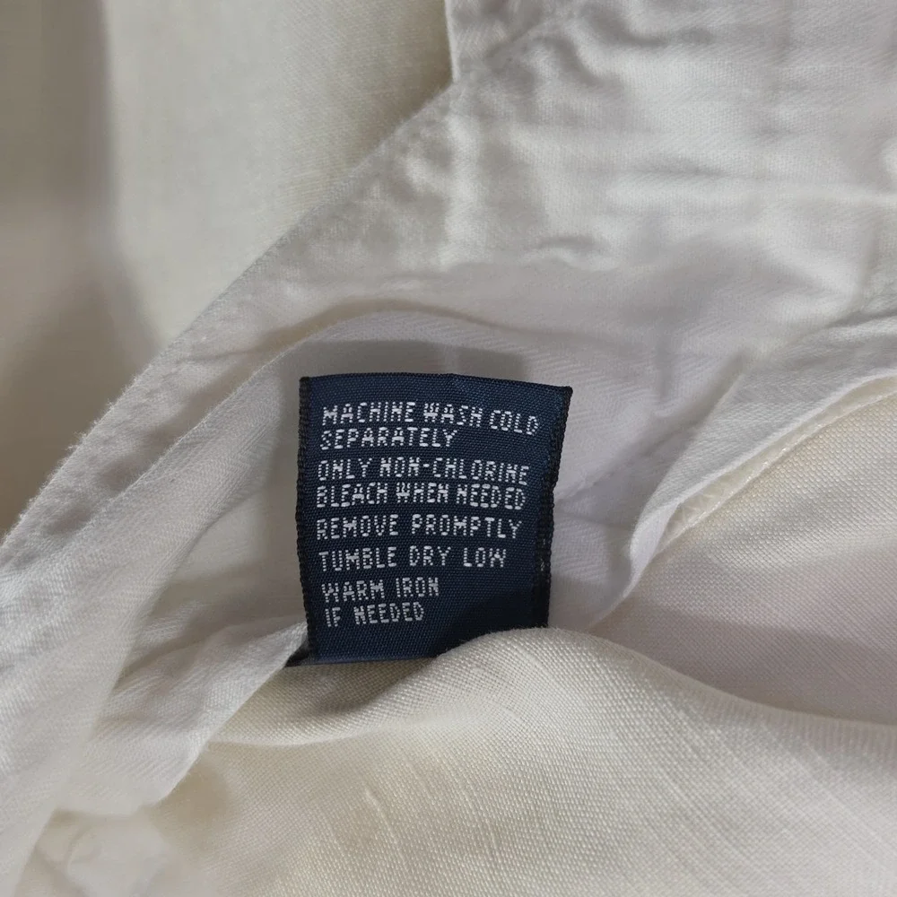 Polo Ralph Lauren Linen Silk Pants Mens 34x30 Off-White Summer Luxury Trousers
